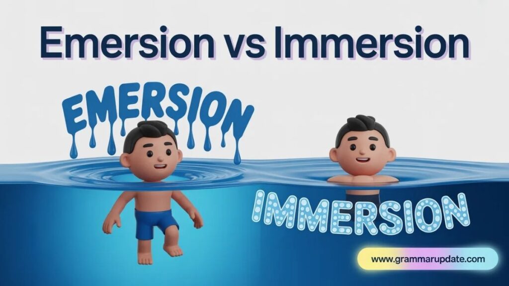 Emersion vs Immersion Examples