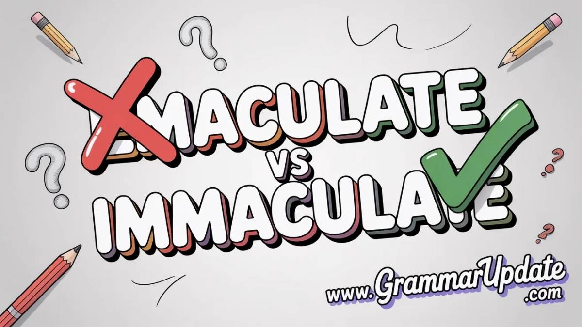 Immaculate Examples Emaculate vs Immaculate Which One Is Correct? - Grammar Update