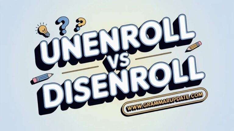 Unenrolled Unenroll vs Disenroll Differences with Complete Guide - Grammar Update