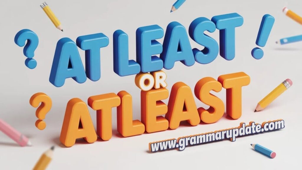 Atleast or At Least? Which One Is Correct?