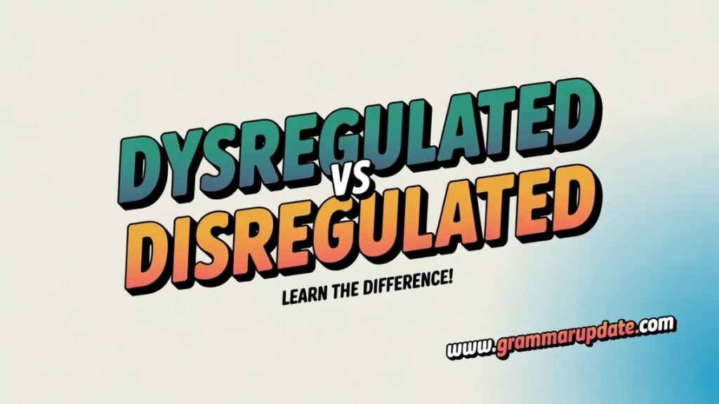 Dysregulated vs Disregulated Correct Usage Explained