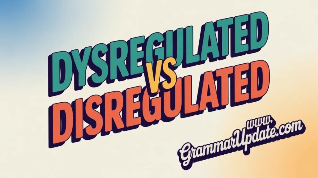Quick Practice dysregulated vs disregulated