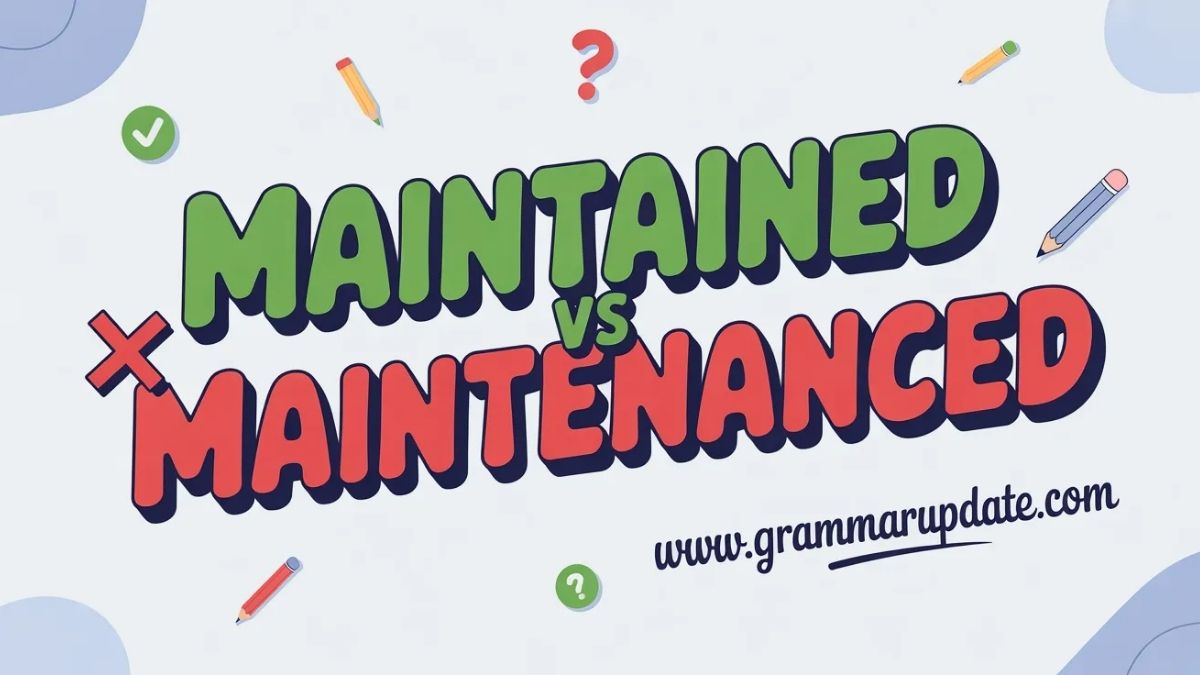 maintained vs maintenanced Differences Explained - Grammar Update