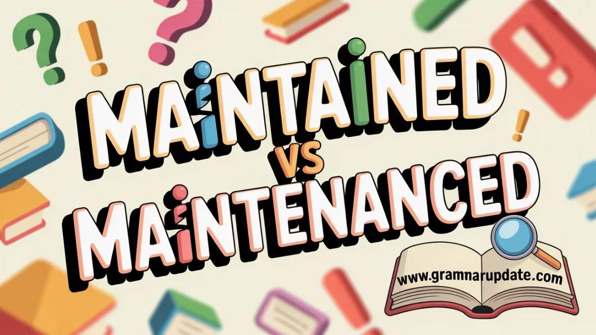 maintained vs maintenanced Differences Explained - Grammar Update