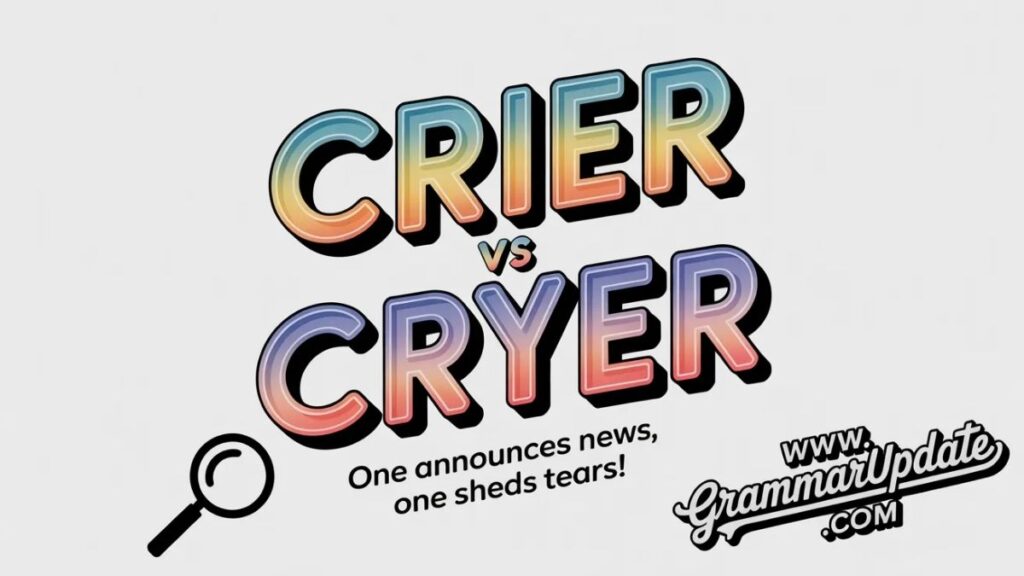 Cryer vs Crier Correct Usage in Context