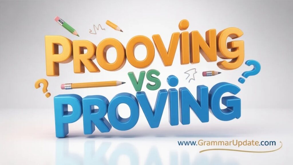 Prooving vs Proving Difference