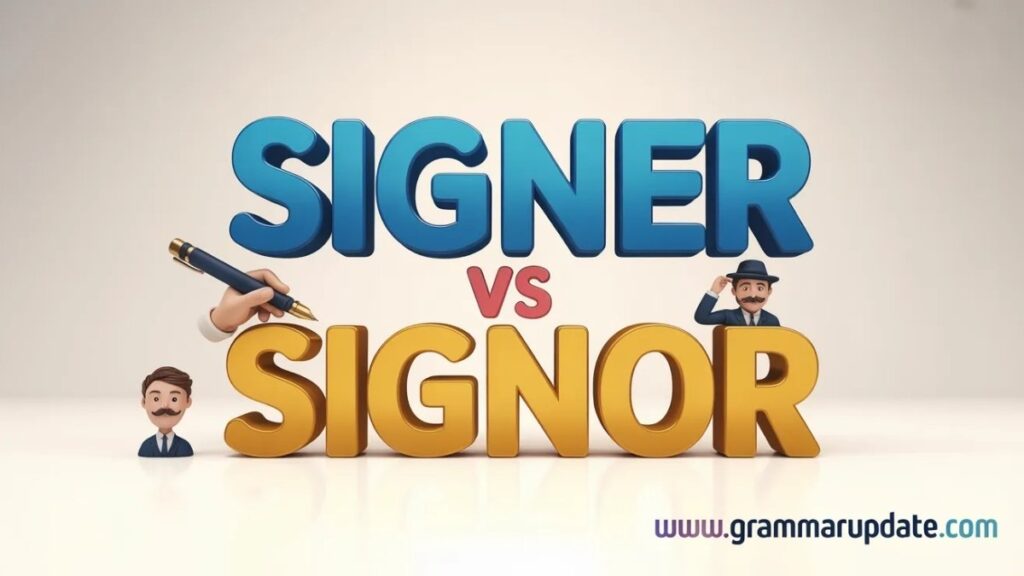 How to Use Signer and Signor in a Sentence