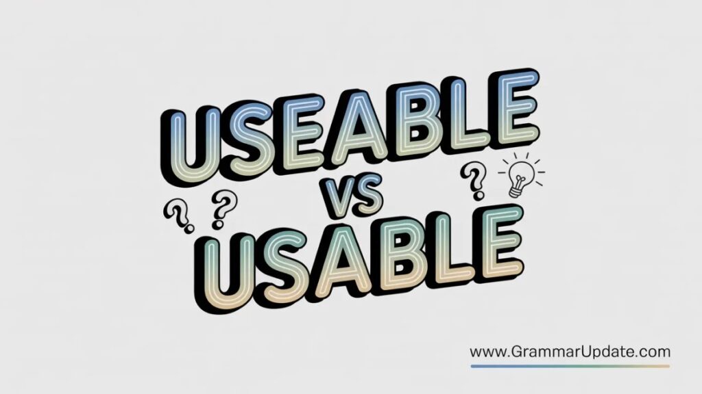 Useable or Usable Meaning Is There Any Difference?