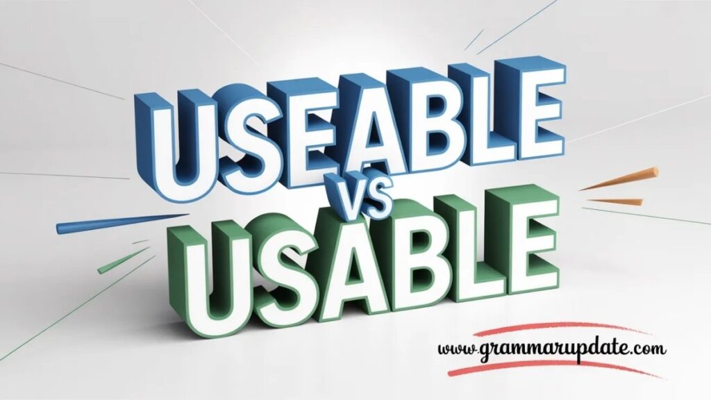 Useable vs Usable Difference and Correct Usage