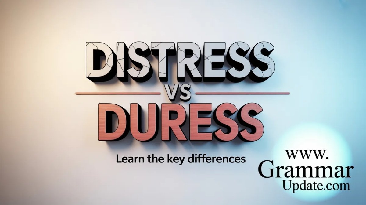 Distress vs Duress Differences and Usage - Grammar Update