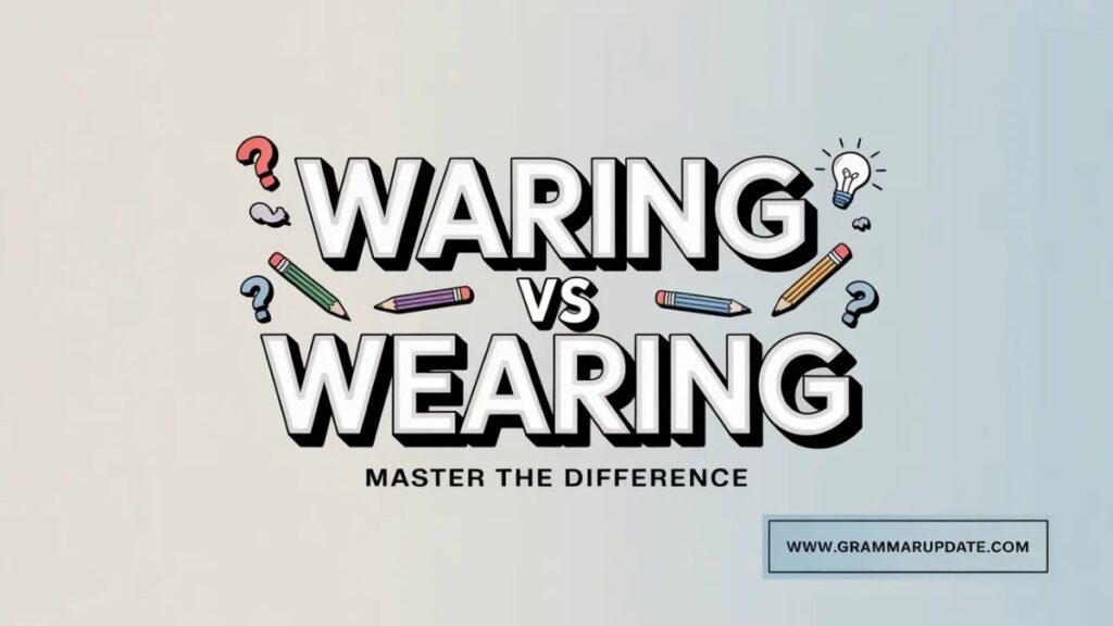 Waring vs Wearing Differences and Usage with Examples