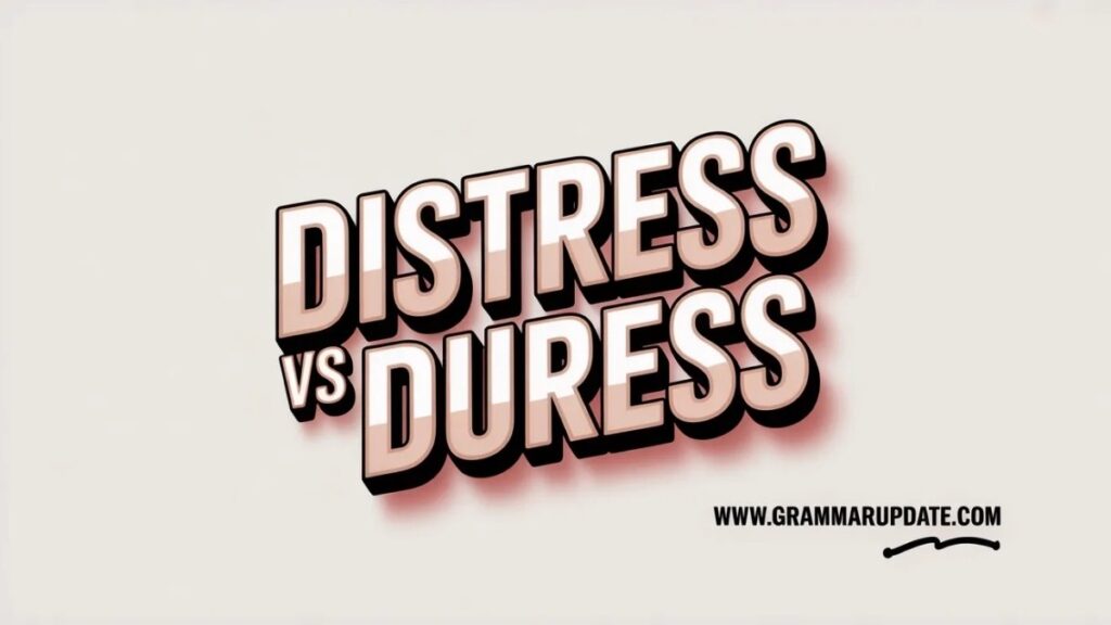 Distress vs Duress Synonyms