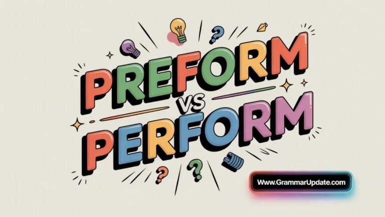 Preform vs Perform Confusion and Common Mistakes - Grammar Update
