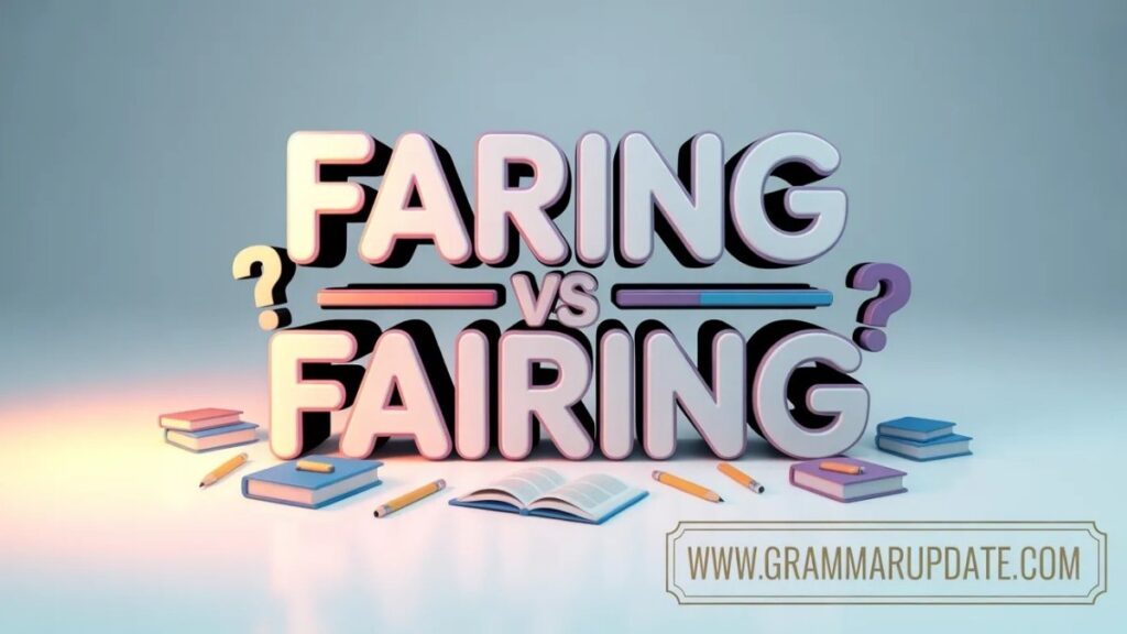 How Are You Faring or Fairing Which Is Correct?