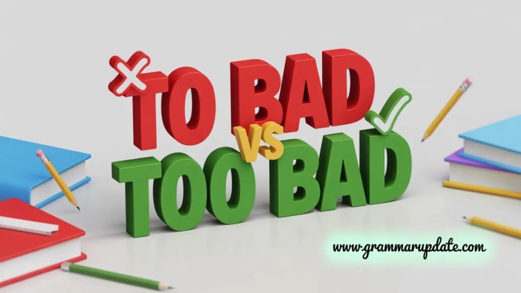 to bad vs too bad Which is correct and usage?