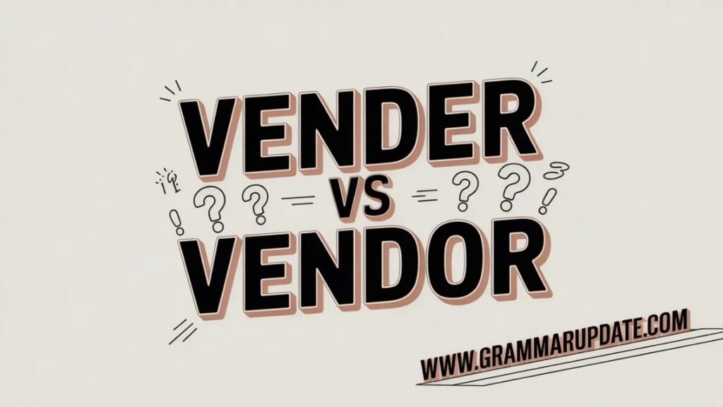 Difference Between Vendor vs Vender