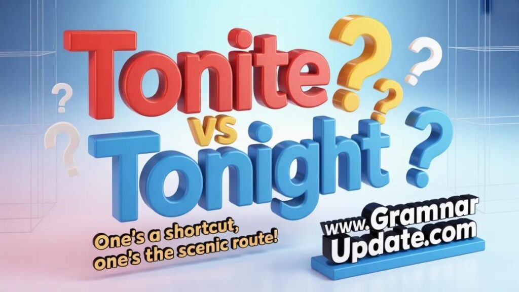Difference Between Tonite vs Tonight