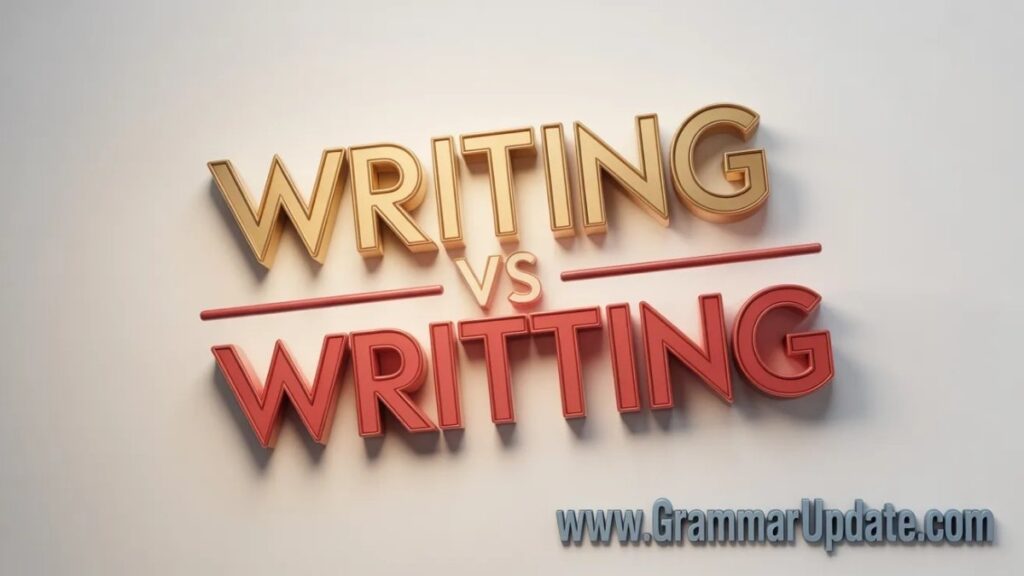 writing vs writting why only one form is accepted