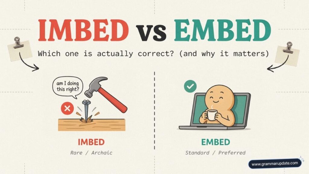Imbed vs Embed in Professional Writing