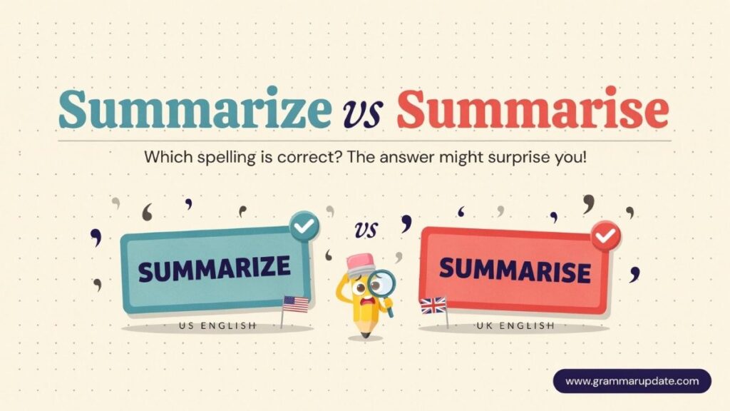 Summarize vs Summarise Quick Answer