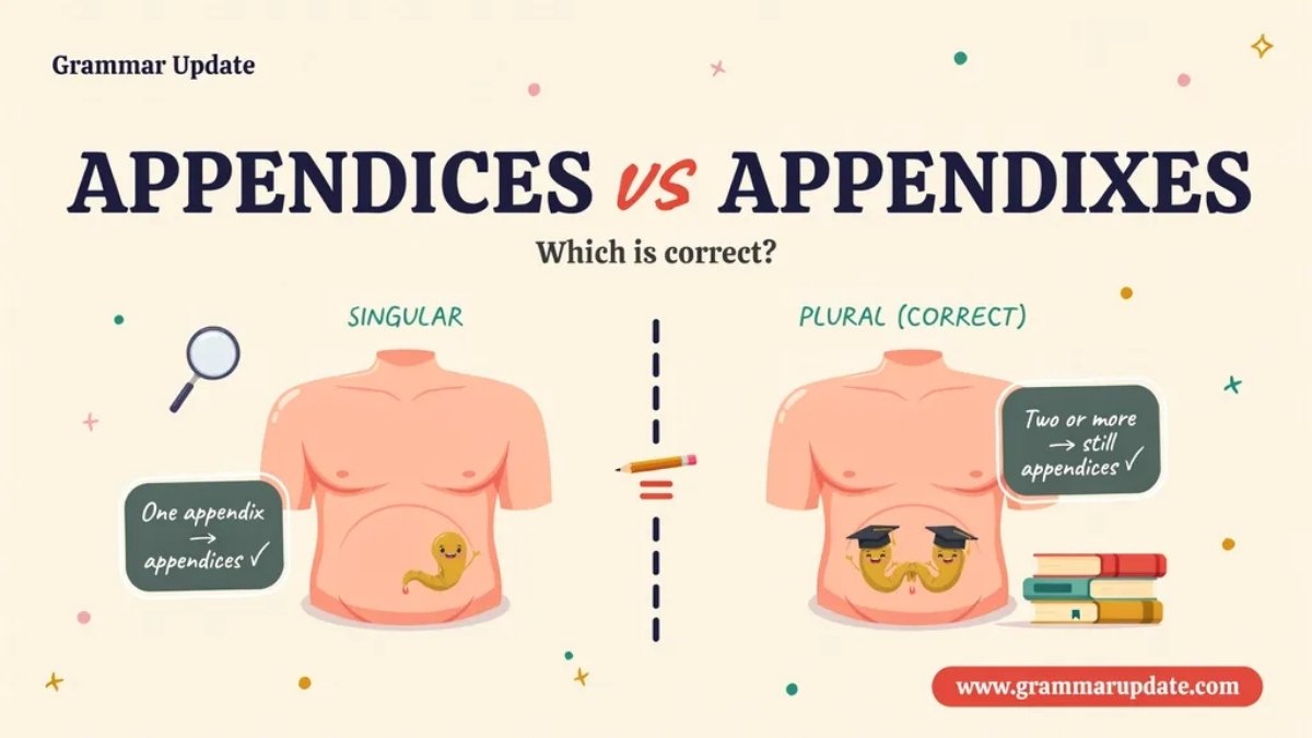 Appendices vs Appendixes Which is Correct and Usage? - Grammar Update