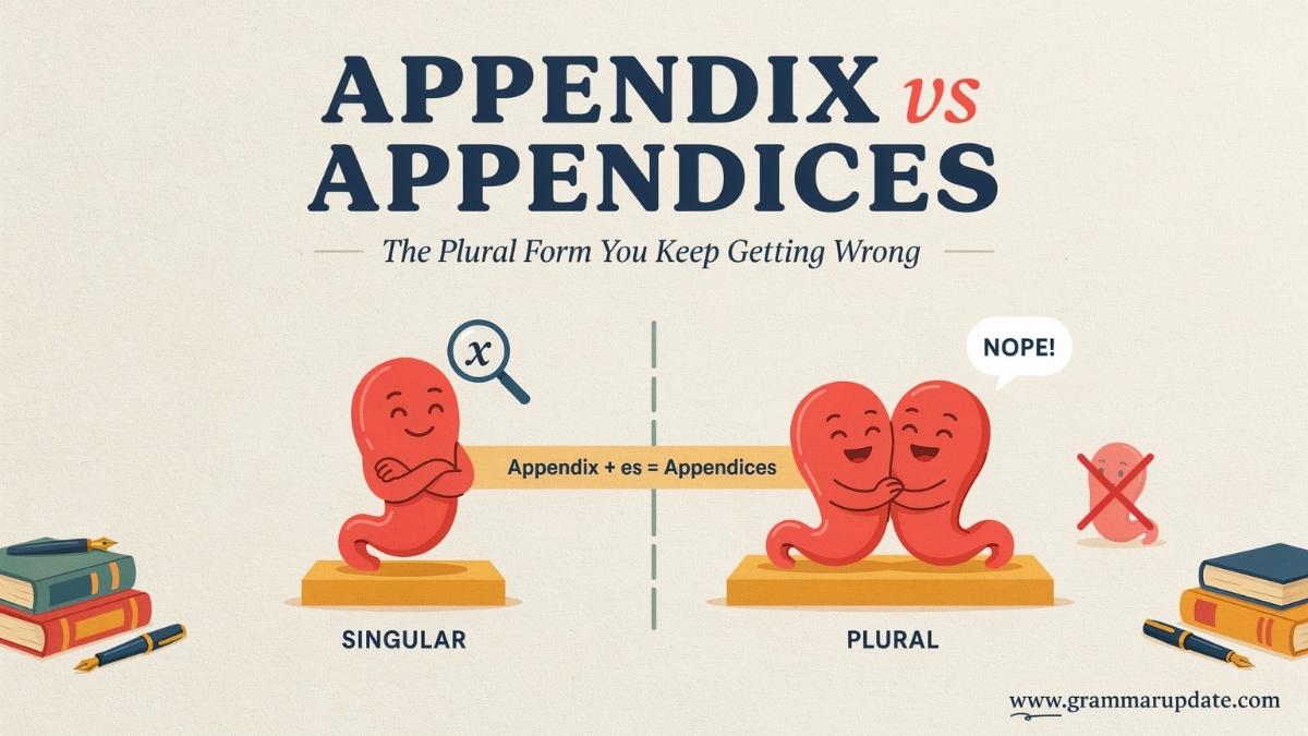 Appendices vs Appendixes Which is Correct and Usage? - Grammar Update