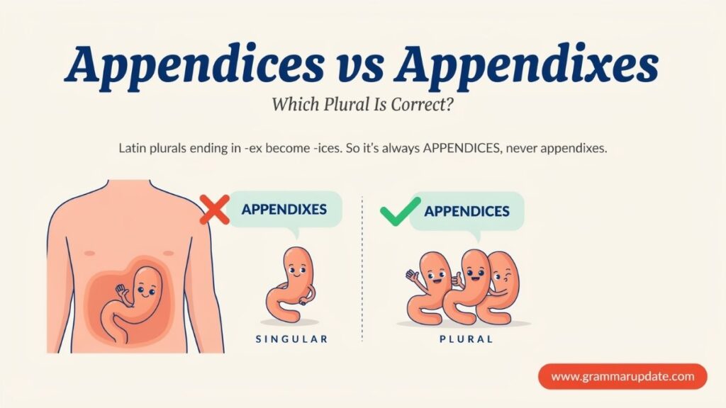 Practice Session Appendices vs Appendixes