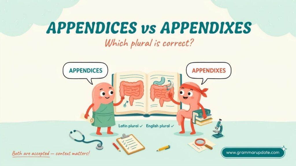 Appendices vs Appendixes Grammar Rules