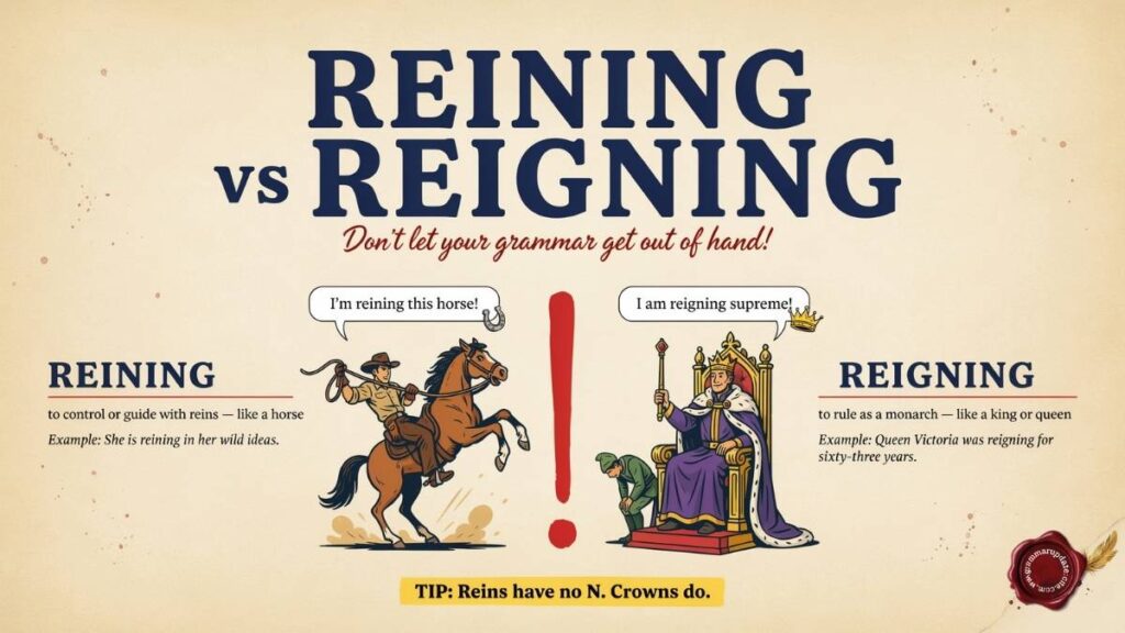 Reining vs Reigning Key Difference at a Glance