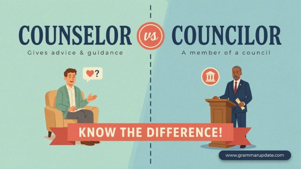 Counselor vs Councilor Which is the Difference and Usage?