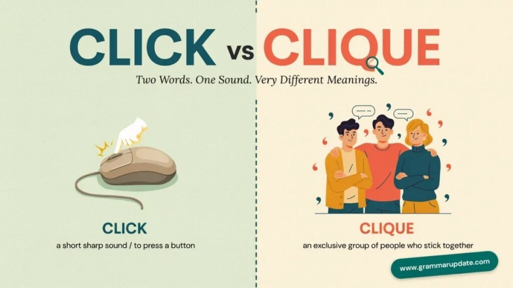 Click vs Clique Which is Difference and usage?