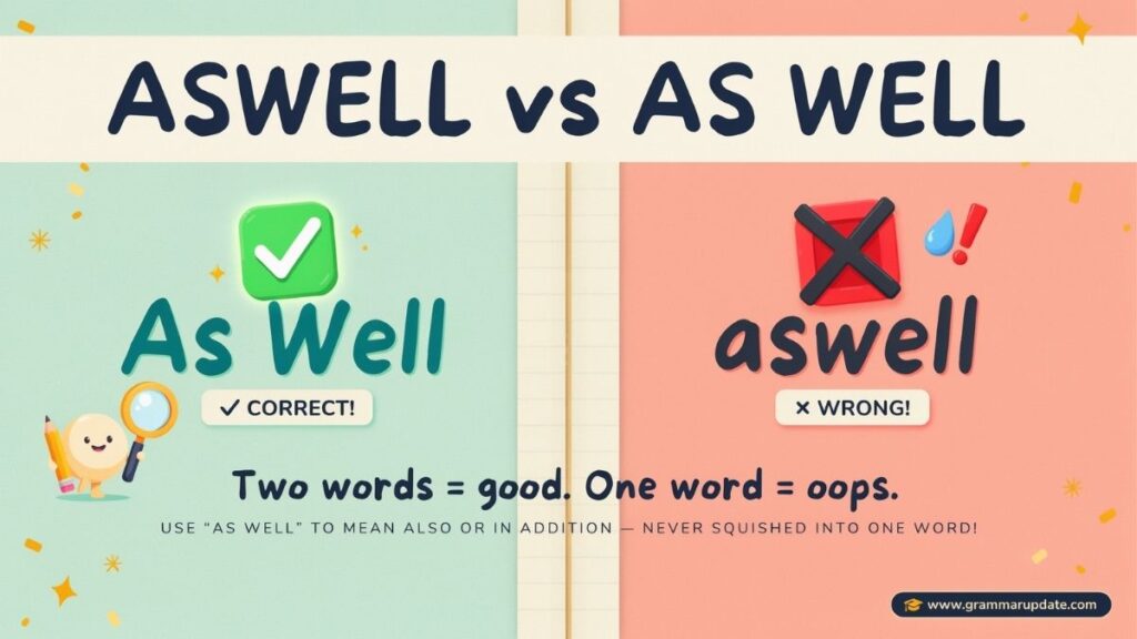 Common Mistakes in Aswell vs As Well Usage