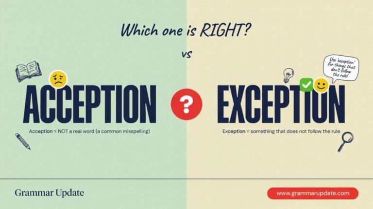 Acception vs Exception Difference and Usage? - Grammar Update