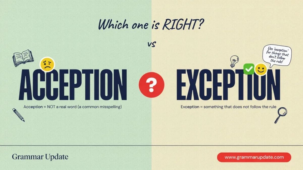 Acception vs Exception Difference and Usage? - Grammar Update