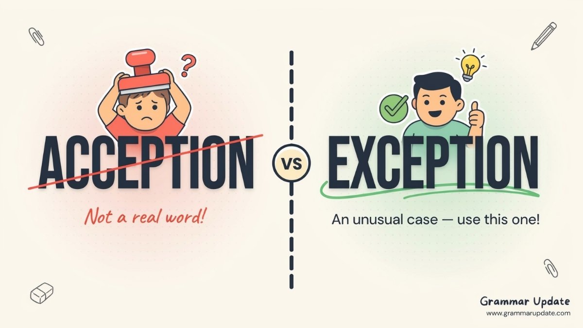 Acception vs Exception Difference and Usage? - Grammar Update