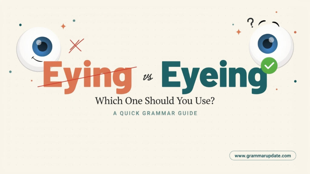 Quick Answer Eying or Eyeing?