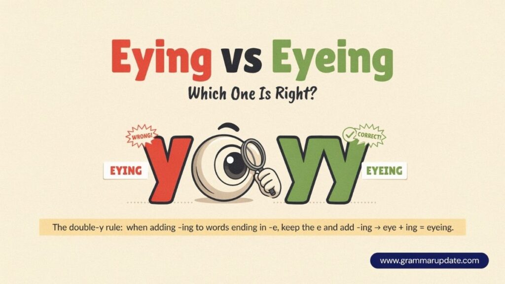 Case Study Eyeing vs Eying in Published Writing