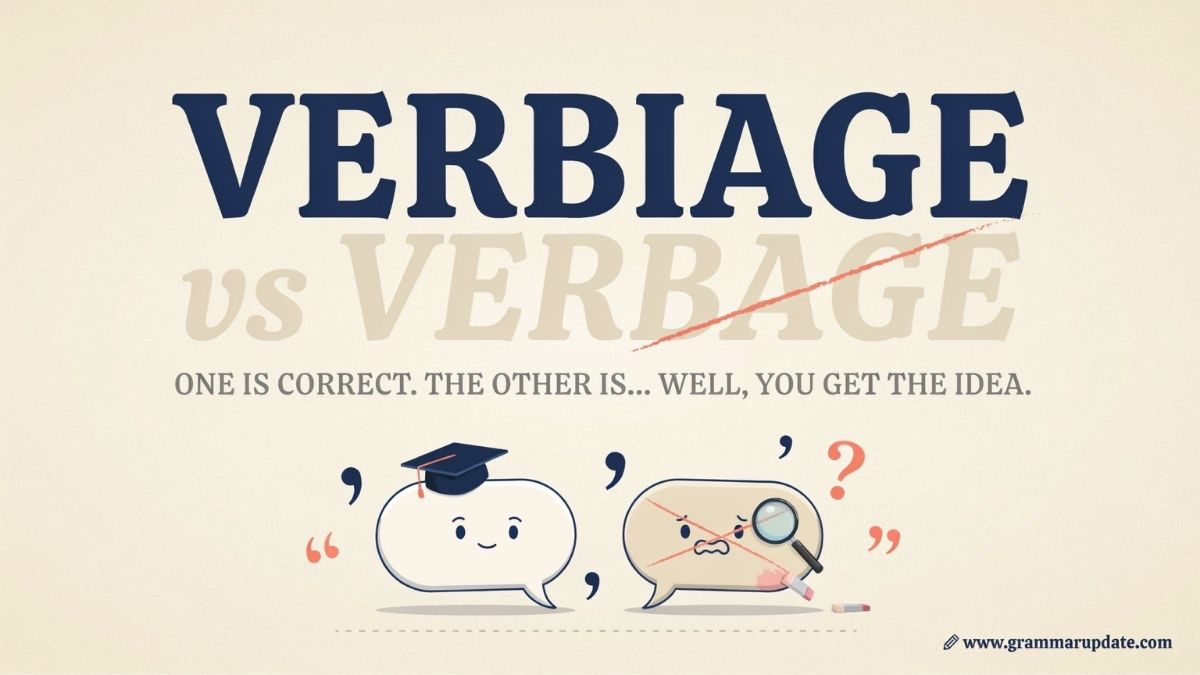 Verbage Verbiage vs Verbage Which Spelling Is Correct? - Grammar Update