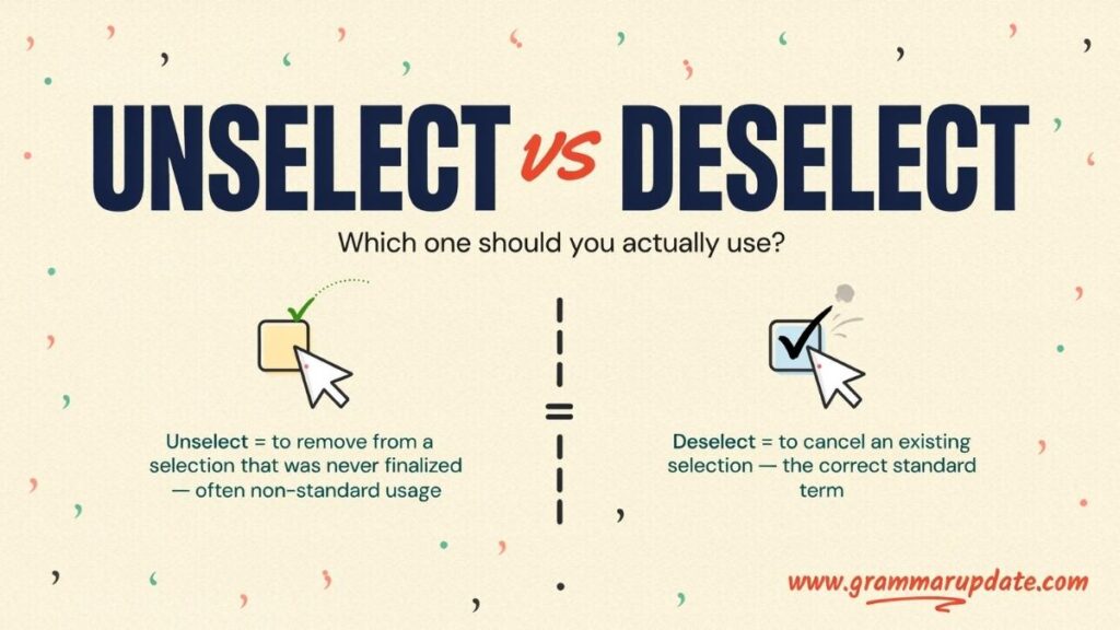 Unselect vs Deselect Which Term Is Correct?