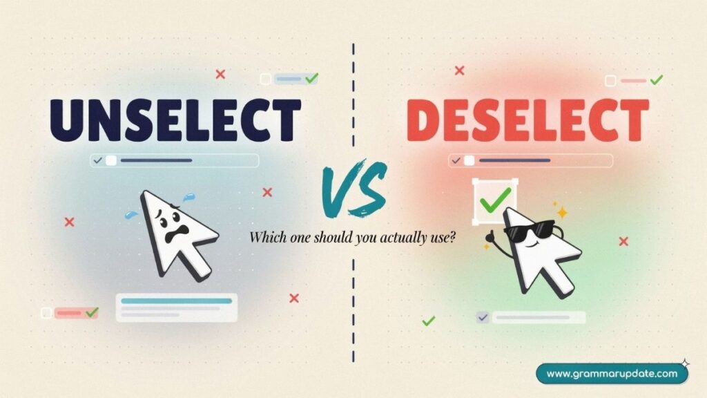 Practice Session Unselect vs Deselect