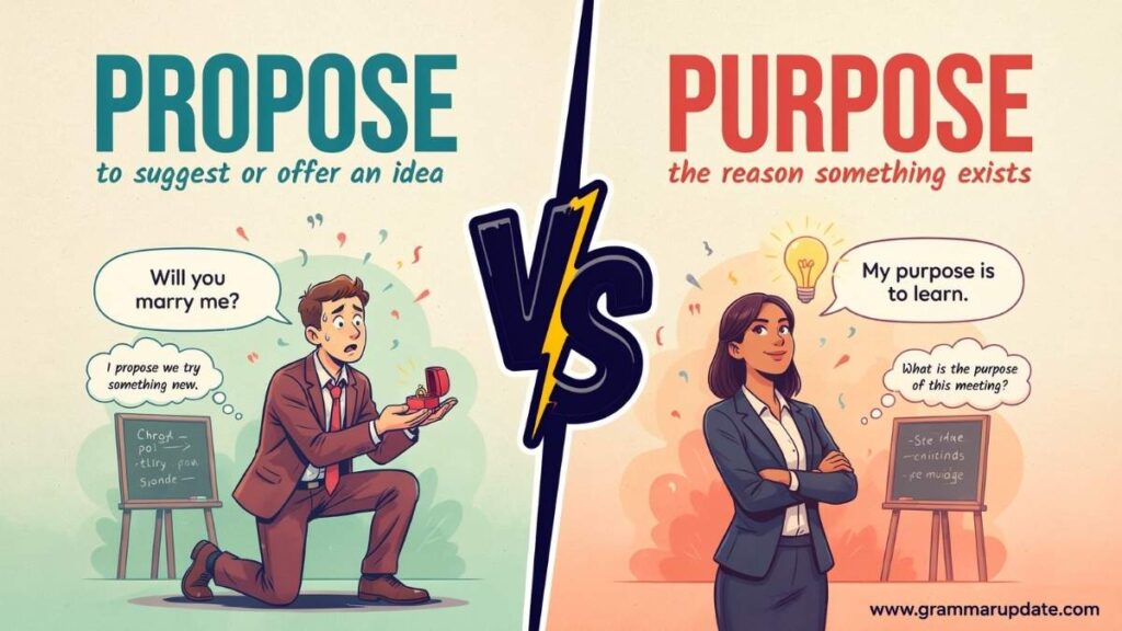 Common Grammar Mistakes Propose vs Purpose