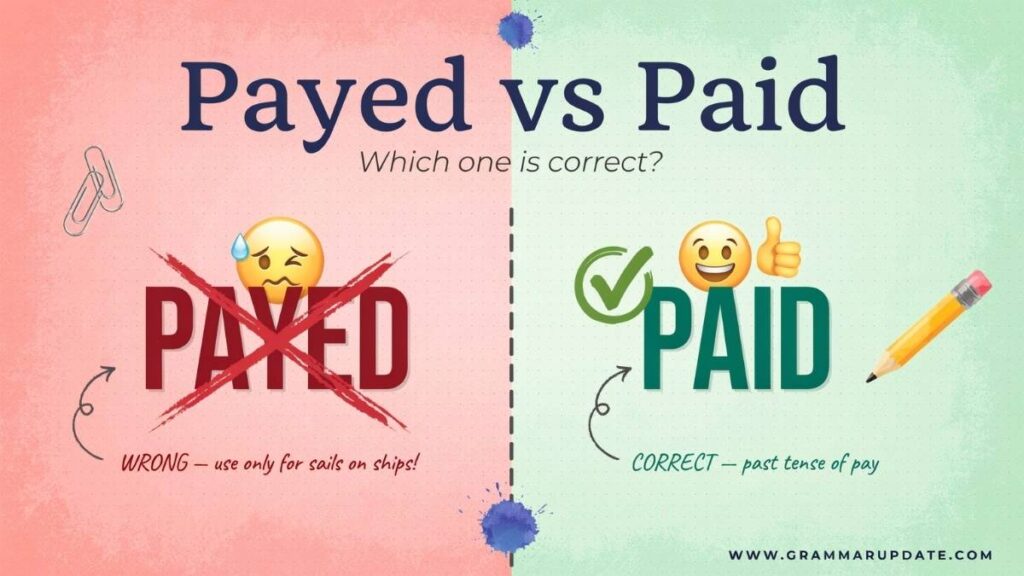 Paid vs Payed in American and British English