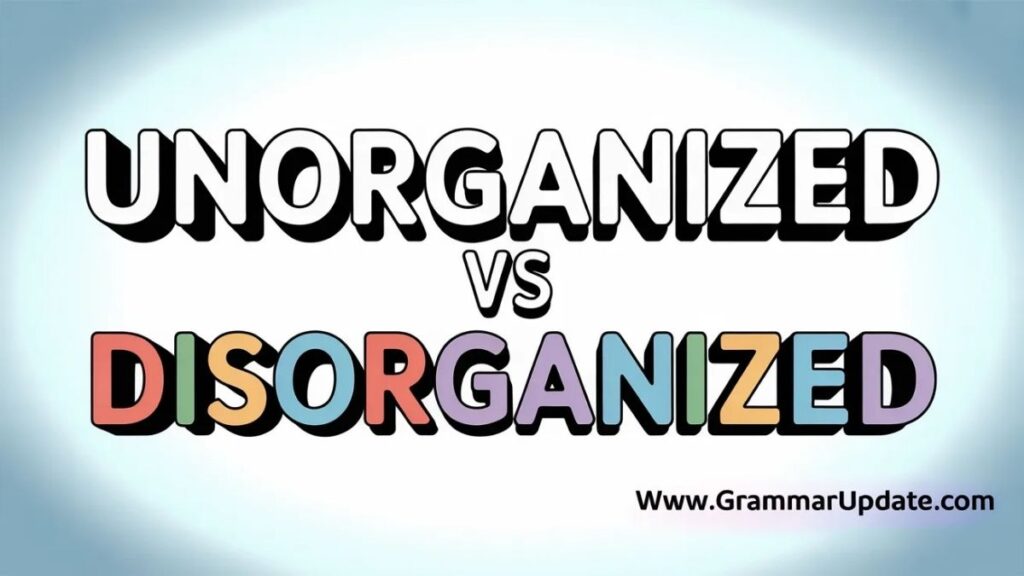 Unorganized vs Disorganized Difference and Use?