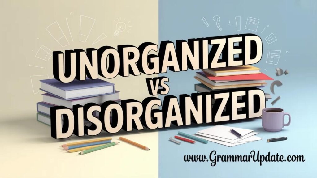 Unorganized vs Disorganized Quick Comparison