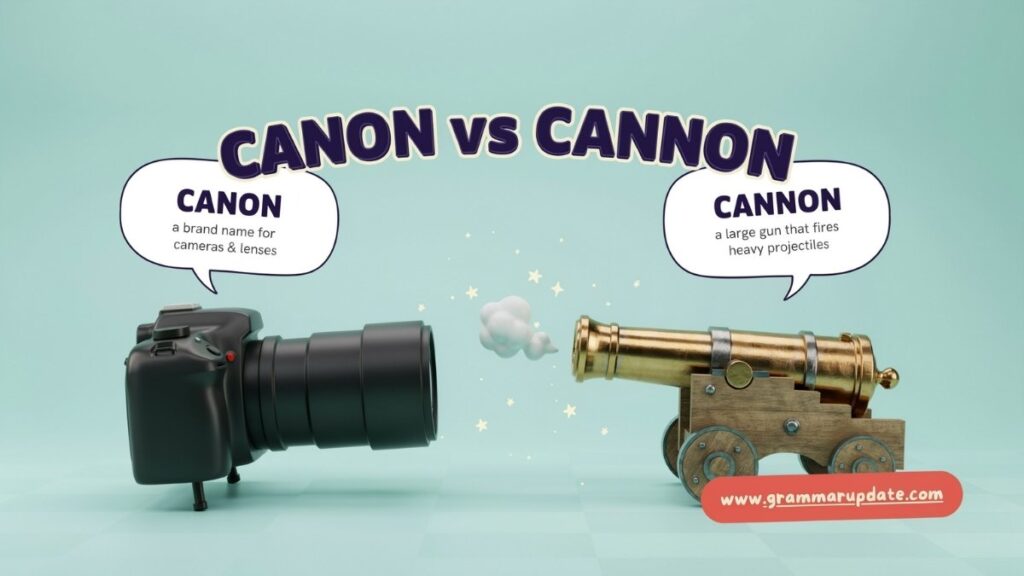 Canon vs Cannon Quick Difference at a Glance
