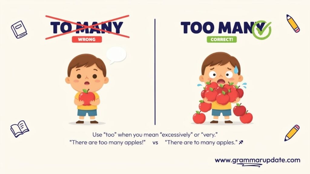 To Many vs Too Many Difference and Which is Correct?