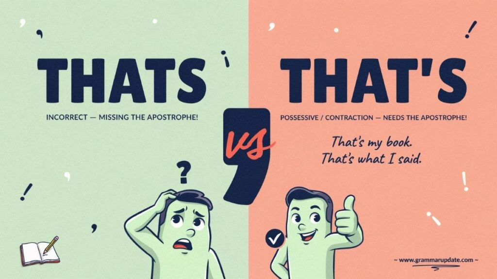 Thats vs That's The Short Answer