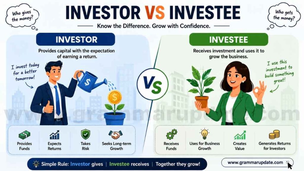 Investor vs Investee What's the Difference and usage ?