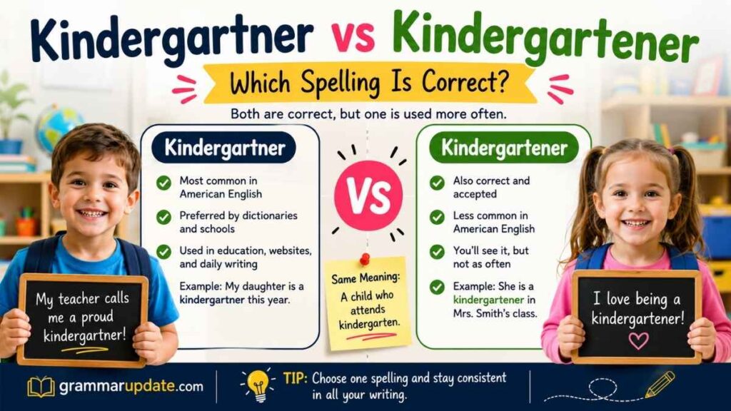 Kindergartner vs Kindergartener Which spelling Is Correct?