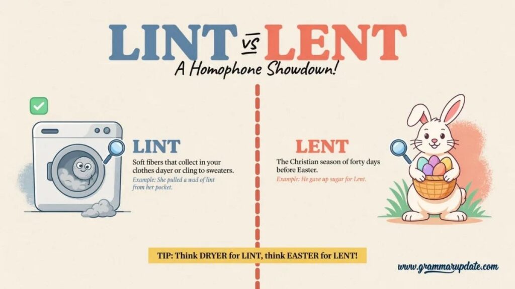 Lint vs Lent Difference Which one is correct?